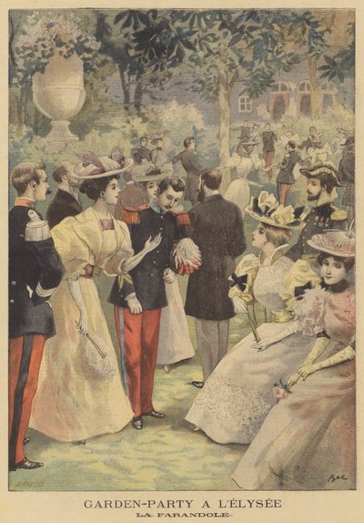 Dancing the Farandole at a Garden Party at the Elysee Palace by French School